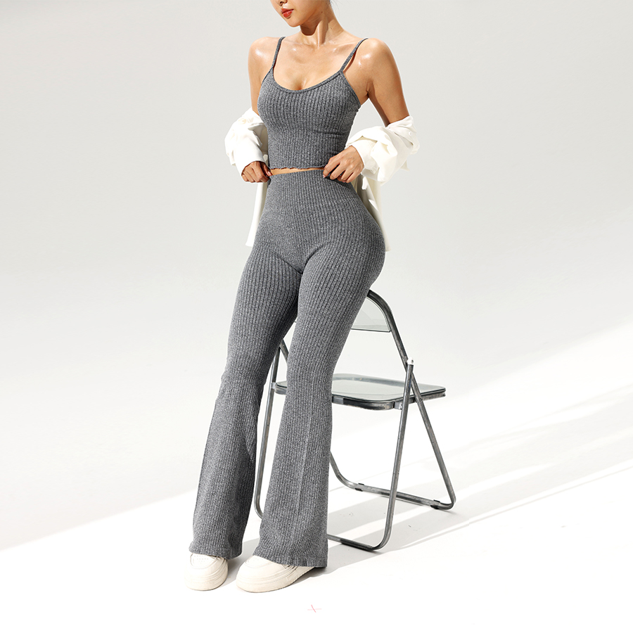 2pcs/set Seamless Flared Pants - đánh giá và giá Tank Top Ribbed